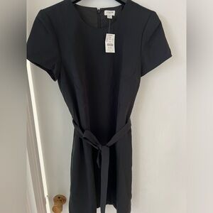 J Crew Short Sleeve Black Dress with Belt